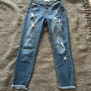 Kancan button fly skinny leg jeans